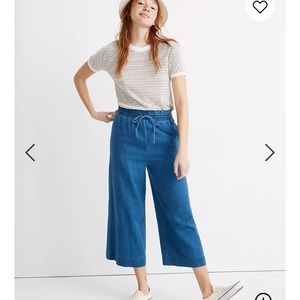 Madewell Hutson Indigo Smocked Crop Pant